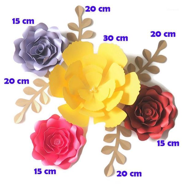 

diy artificial flowers fleurs artificielles backdrop giant paper flowers 4pcs paper leave 4pcs wedding party decor baby shower1