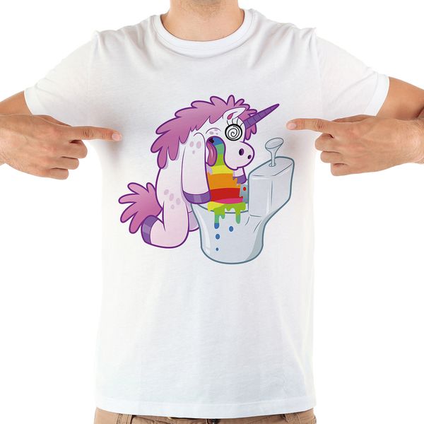 

drunken punk unicorn vomit rainbow funny 2018 summer new white casual short sleeve homme cool tshirt hooded sweatshirt hoodie men t shirt