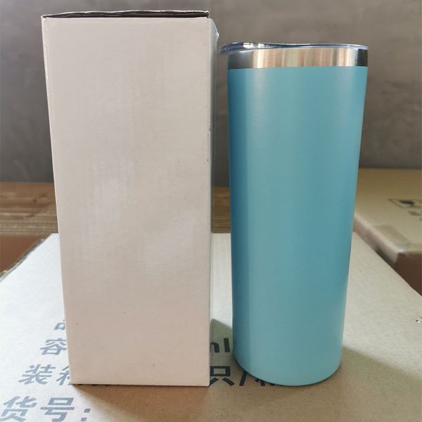 

stainless tumbler 20 oz with seal lids rainbow straws thermos bottle double insulated skinny cup stainless steel hh