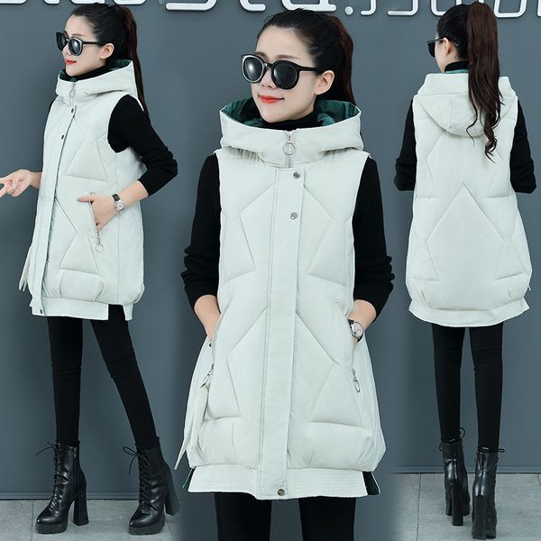 

ymwmhu 2020 new fashion waistcoat vest women solid white elegant sleeveless jackets thin and light autumn and winter parkas 1023, Black;white