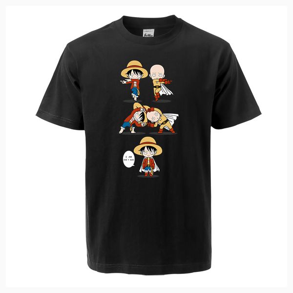 

one piece strongest pirate print one punch summer japan anime casual brand fashion short sleeve tee hooded sweatshirt hoodie men t shirt