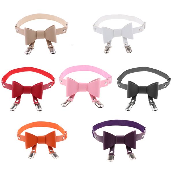 

adjustable bowknot leg belt gothic thigh garter with metal clips, Black;white