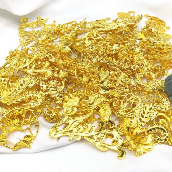 

straight diy chinese bride antique alloy hybrid hair accessories material package, Silver