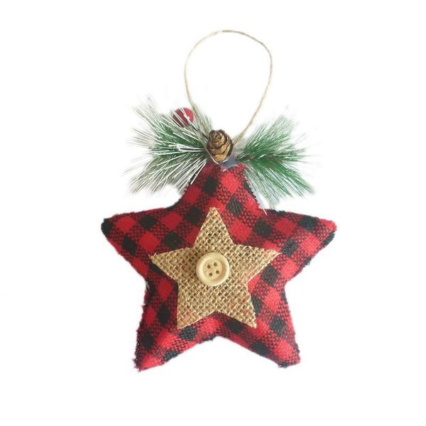 

1шт цвет burlap pinecone pentagram подвеска украшения рождественской елки подвеска рождество pentagram подвеска новогоднее украшение bbybcx