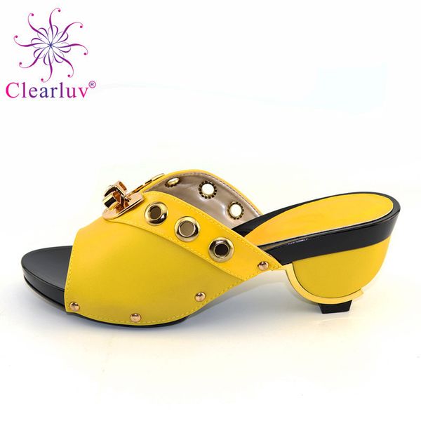 

yellow color italian shoes without matching bags pu leather comfortable pumps wholesales good price for shoes without bag y200702, Black