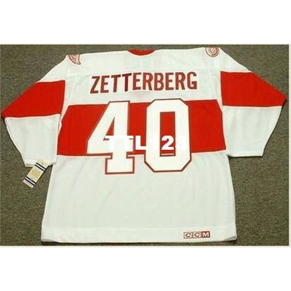 

men #40 henrik zetterberg detroit red wings 1920's ccm vintage hockey jersey or custom any name or number retro jersey, Black