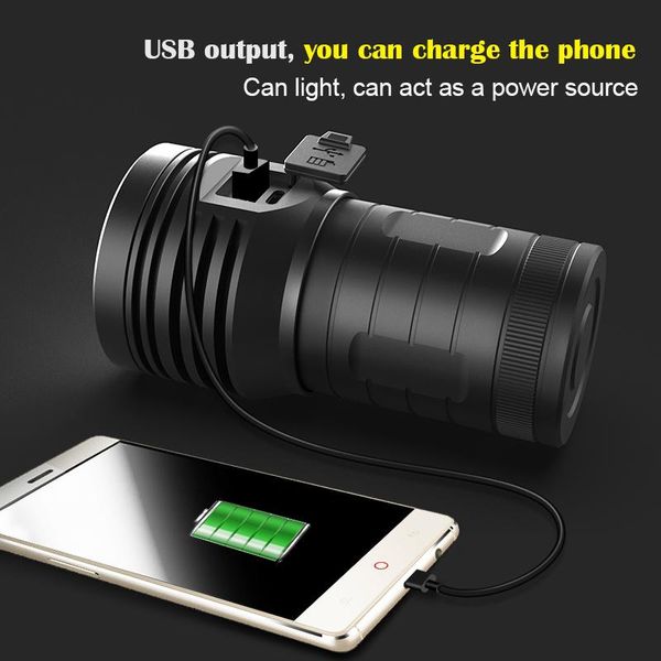 

3 leds xhp90 outdoor led flashlight rechargeable 18650 battery torch hard aluminum handle powerful lamp flash light bbygqa