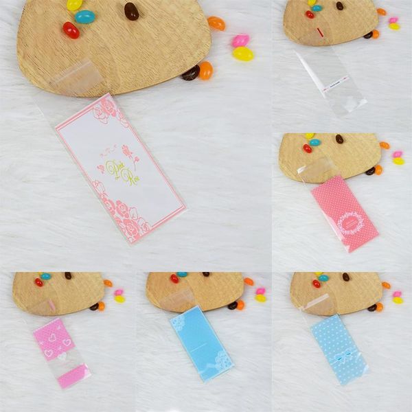 

100pcs/lot mini plastic candy packaging 5*13cm cupcake wrapper bags opp self adhesive bag cookie lipstick jewelry packge