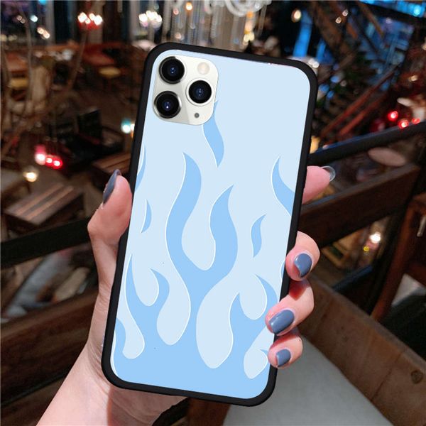 

bgrfgykz-iphone blue flame dign mobile phone cover, vip xr 11 pro 12 7 xs max se20 x 8 6 plus blue flame dign silicone rubber matte backswza