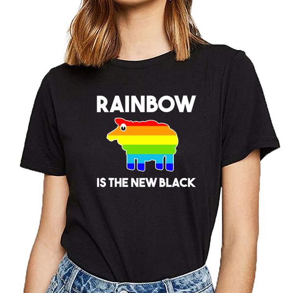 

t shirt women rainbow sheep lgbt gay pride lesbian flowy funny white custom female tshirt sport hooded sweatshirt hoodie