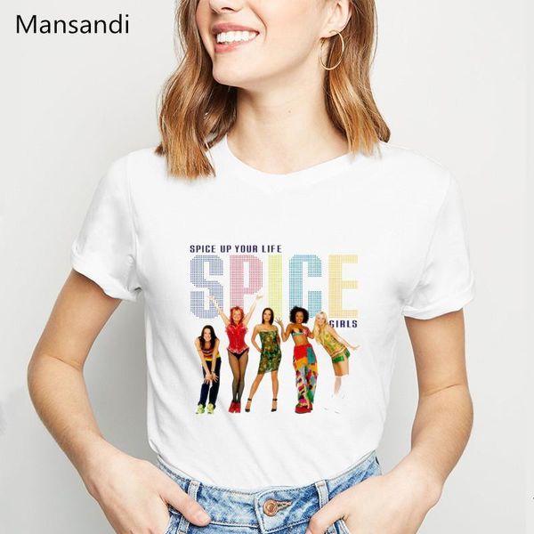 

spice girls womens t shirts summer 2021 vogue white tshirt femme harajuku shirt camisetas mujer female t-shirt plus size