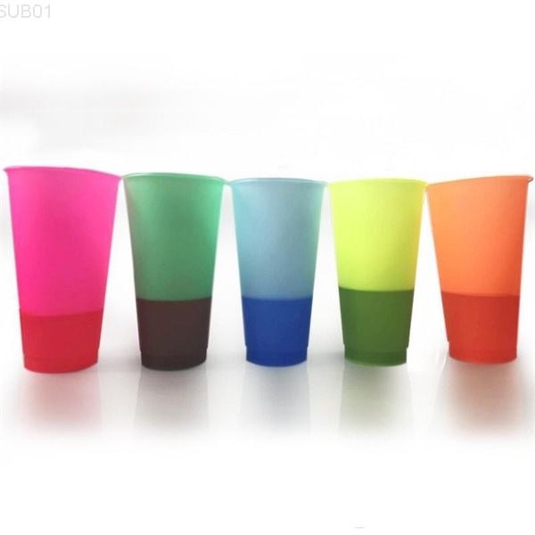 

plastic detachable change color pages bottles insulated tumblers heat protection portable water cup with straw 5colors a05