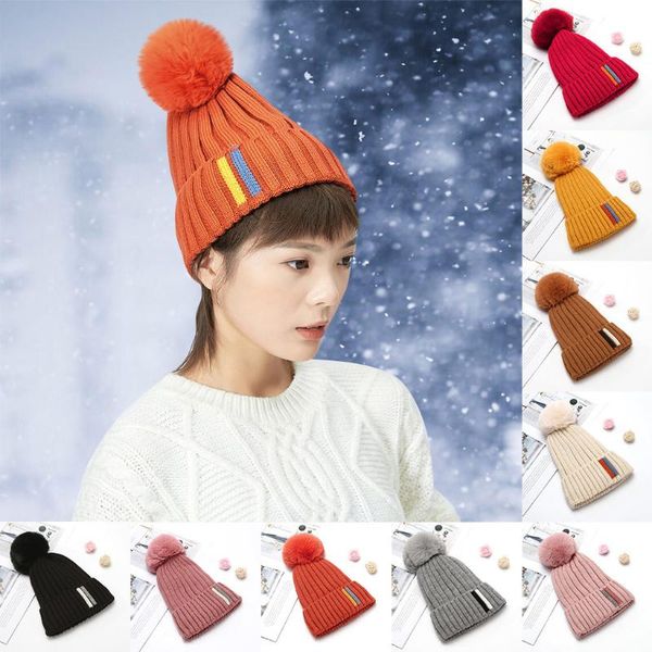 

beanie/skull caps fashion women's knitted winter hats keep warm collar plus wild thick knit beanie hat hip-hop cap, Blue;gray