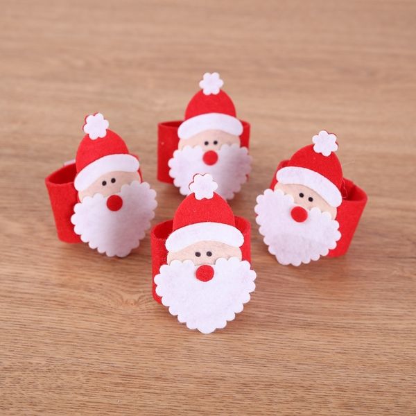 

tdrrl santa non-woven ring set ring l santa claus napkin claus christmas decorations non-woven lopfr napkin
