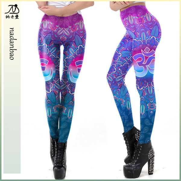 

digital printing selling datura 3d stretch yoga hip lifting leggings, Black