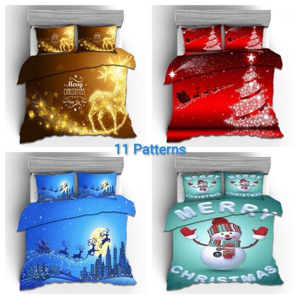 

bedding sets 2021 fashion set 2/3pcs 11 patterns 3d digital christmas printing duvet cover twin double full  king1