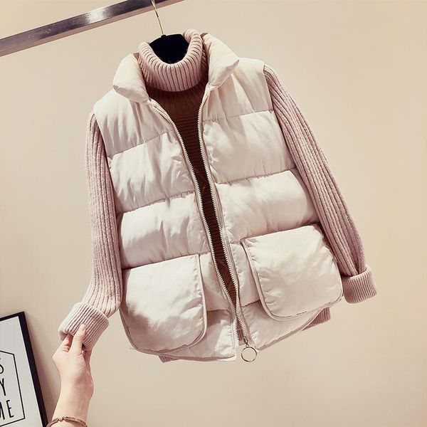 

women's vests wholesale 2021 autumn winter selling fashion casual female nice warm vest outerwear mp323, Black;white
