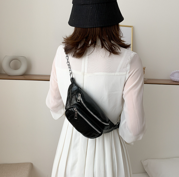 

2020 women waist bag fashion bumbag for woman crackle belt bag lady cross body bag sac banane small handbag nice q1