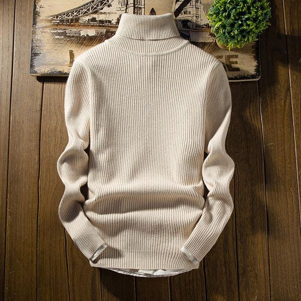 

men's sweaters men winter turtelnecks slim fit black pullover male vertical stripes solid casual pullovers xxl, White;black