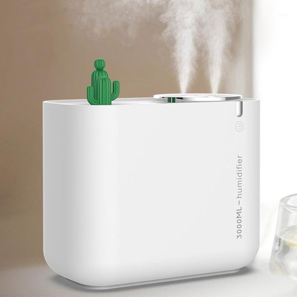 

double nozzle usb air humidifier 3l water capacity cool mist maker fogger with colorful nightlight ultrasonic humidificador1