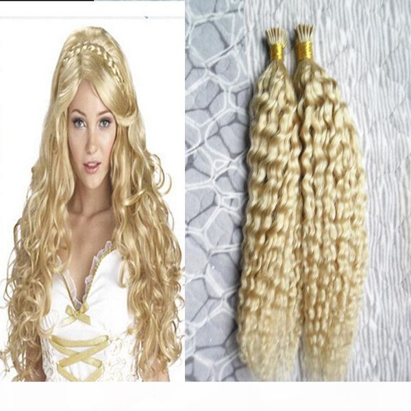 

curly human pre bonded fusion hair i tip stick keratin curly remy hair extension 1.0g s 100g 10"-26, Black
