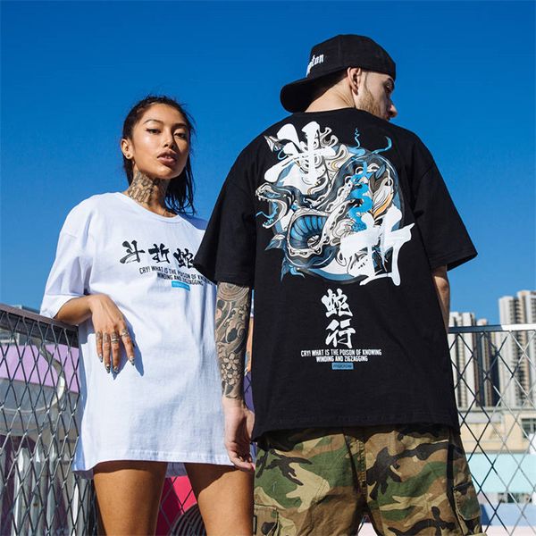 

japan style chinese satan devil o neck brand clothing men t shirt tee funny tees male casual hip hop tshirt streetwear, White;black