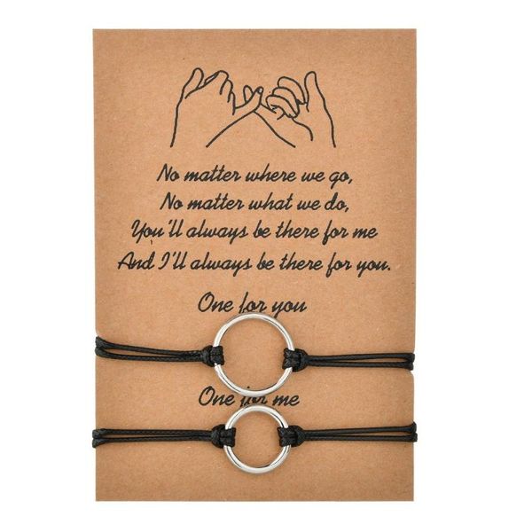 

beaded, strands couple card bracelet simple personality circle weave adjustable, Black