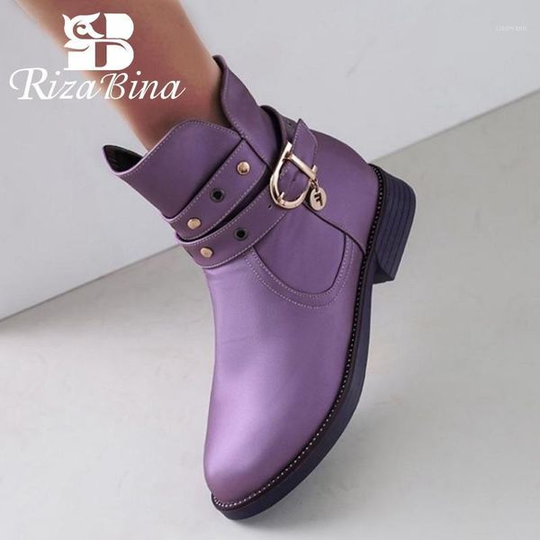 

rizabina 5 color size 26-39 women ankle boots winter fashion shoes woman warm buckle zipper casual daily outdoor footwear1, Black