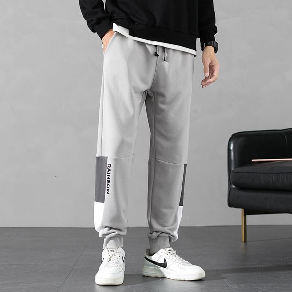 

2021 new fashion streetwear hip hop joggers men pants ankle length trousers mens sport casual sweatpants teen wear adtm, Black