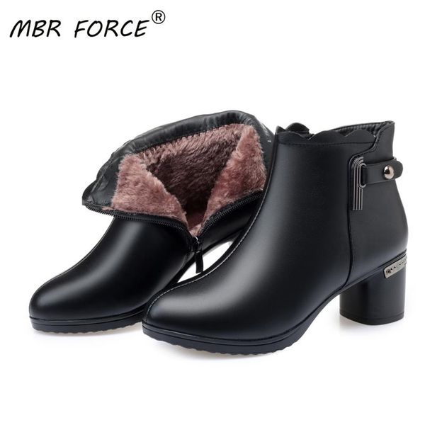 

mbr force wool women fashion snow boots warm thick bottom shoes platform plush ankle boots woman winter shoes black