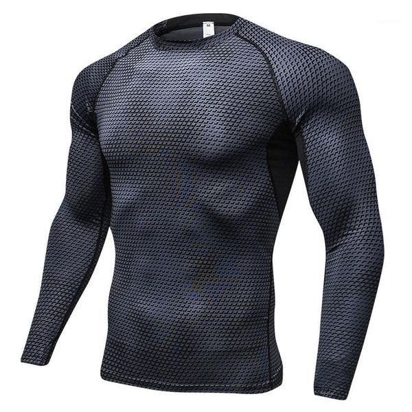 

running jerseys sports compression shirt men's fitness long-sleeved t-shirt jogging training tight quick-drying sportswear1, Black;blue