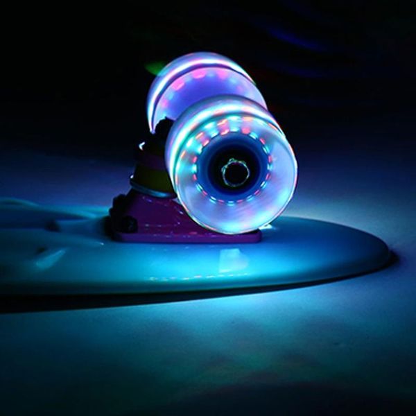 

skateboarding 22inch complete mini cruiser skateboard longboard flashing wheels fish skate board for adults kids teens