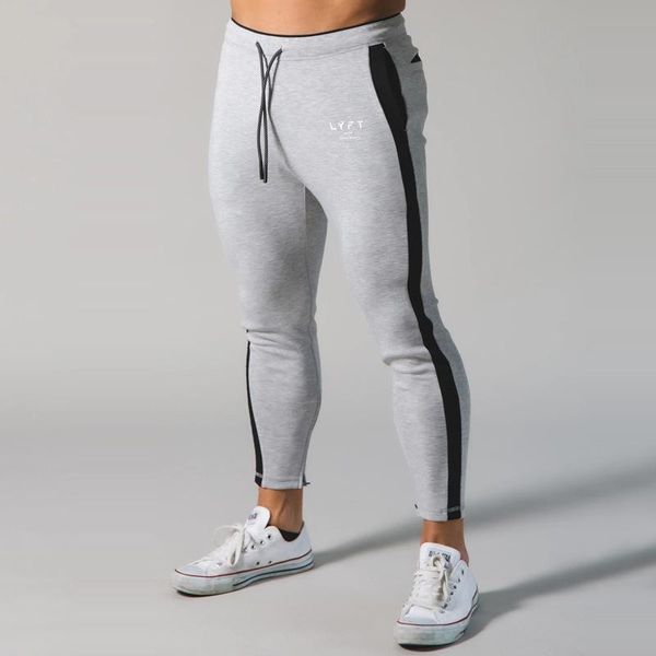 

men's fitness joggers sports pants men's gym bodybuilding training cotton pants fashion casual sports jogging gray, Black