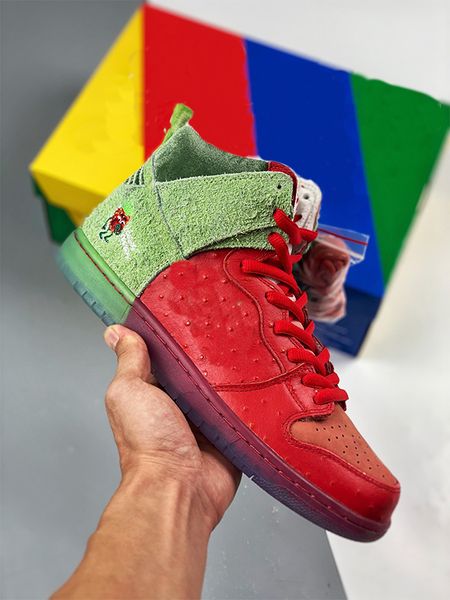 

wholesale sb mid strawberry cough green dunk dunks skateboard shoes men women sports sneakers skateboarding shoe mens trainers, White;red
