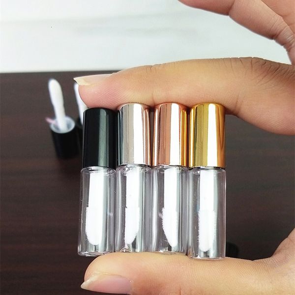 

1.2ml empty transparent plastic gloss tubes lip tube lipstick mini sample cosmetic container with rose gold cap