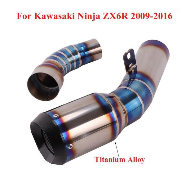 

exhaust pipe for ninja zx-6r zx636 2009-2021 motorcycle slip on tip titanium alloy muffler tail pipe1