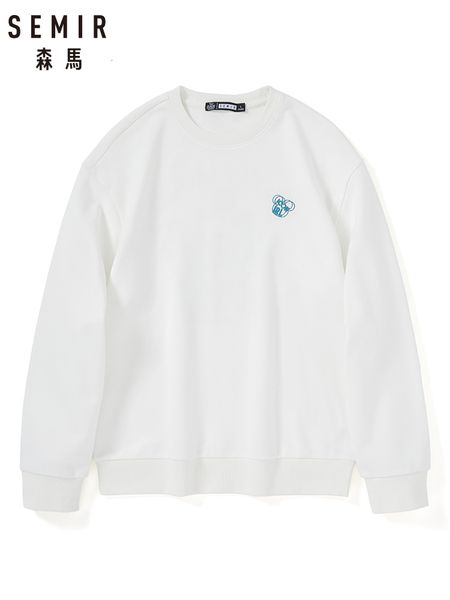 

semir sweatershirt men 2020 spring new loose round neck embroidered printed pullover cotton hoodies man