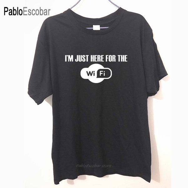 

new i'm just here for the wifi funny printed white camisetas cotton mens hoodie designers t shirts sweatshirt