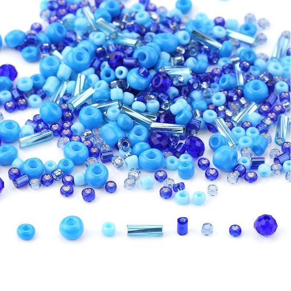 

mixed colors and sizes round seedbeads tube glass beads for diy craft beading work accessories jewelry making 20g jllumy