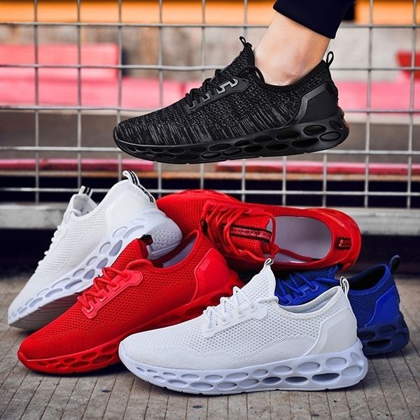 

мужчины мода осень damyuan повседневный flyweather комфортная 2020 дышащий бег размера светового 46 47 спорт рост повышение обувь, Black;red