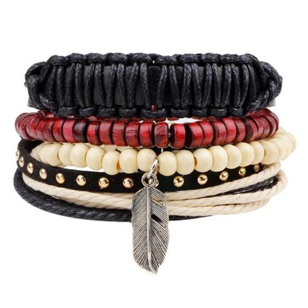 

2020 leather bracelet men bangles for mens braided multi layer wrap handmade stone beads bracelet man pulseras moda m bbypis, Golden;silver
