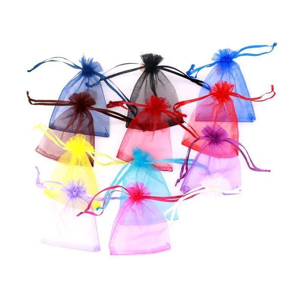 

100pcs / lot 7x9cm organza bags jewelry packaging bags wedding gift bag drawstring jewellery pouch jlldzlc mxyard
