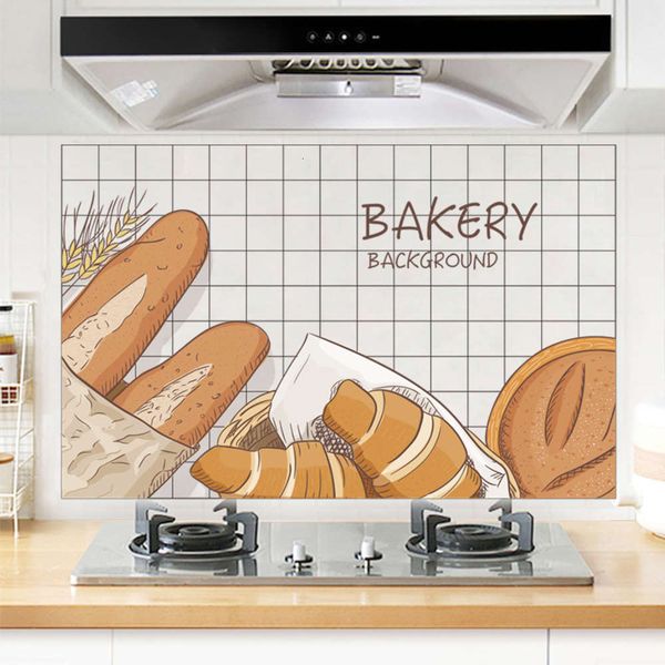

kitchen oil proof sticker cabinet stove with wall paste self adhive high temperature ristant ceramic tile wallpaper