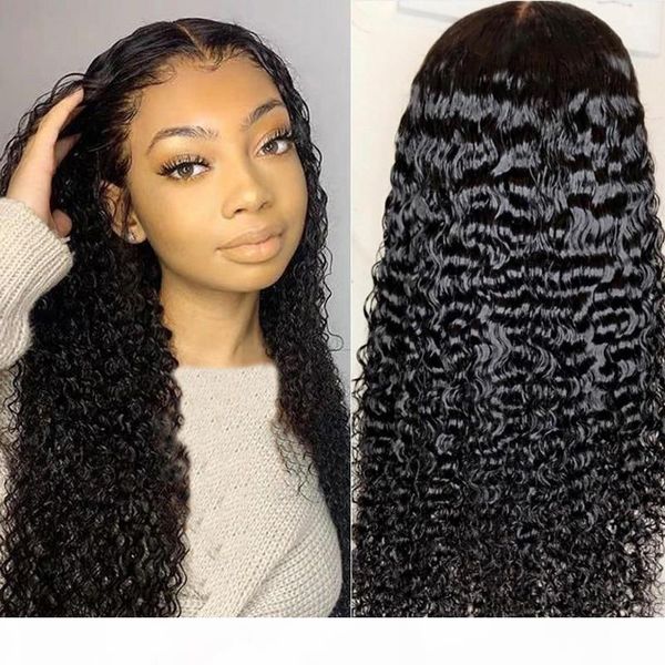 

unprocessed jerry curly 360 lace human hair wigs 130%~180% density hand-woven natural color pre plucked hairline with baby hair 8~24 inches, Black;brown