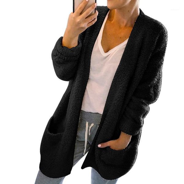 

long sweater women casual women jumpers fluffy warm jumper winter 2020 oversized cardigans ladies wool sweaters coats1, White