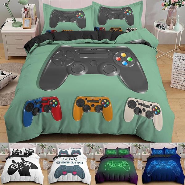 

kids games comforter cover set for boys 3d gamepad bedding ,modern gamer video game duvet child bedroom quilt1