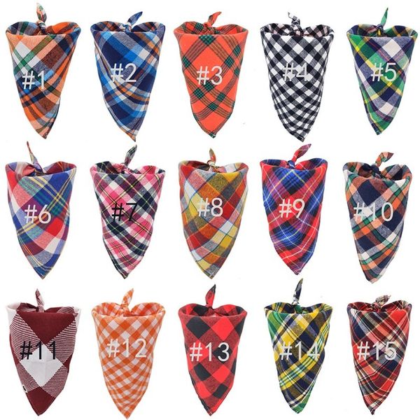 

triangle bandanas adjustable pet cat neck tie bowtie necktie bandana collar neckerchief dog accessories plaid scarf dhl
