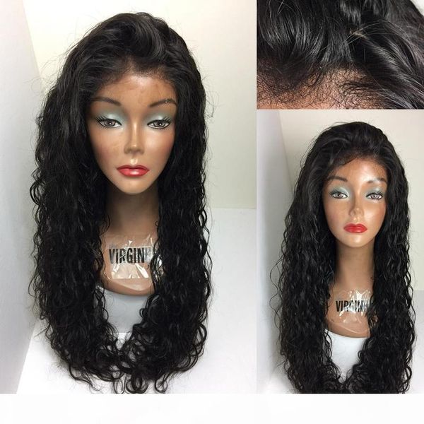 

8a full lace human hair wigs for black women glueless full lace wigs brazilian virgin hair water wave lace front human hair wigs, Black;brown