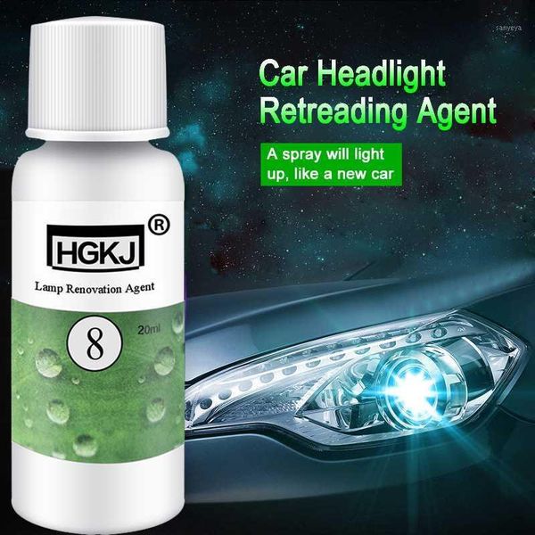 

1pc hgkj-8-20mlauto car accessories polishing headlight agent bright white headlight repair lamp cleaning window glass cleaner1