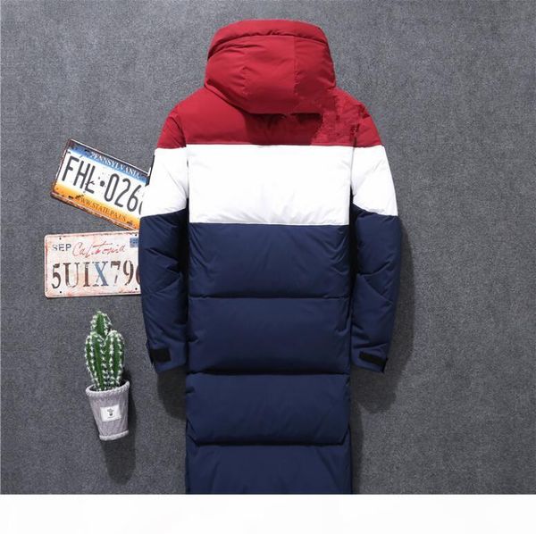 

2019 new wt8022 brand men's clothing 2019 winter new down jacket fashion casual slim hooded thick warm white duck down long coat male, Black